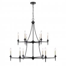 ELK Home 89699/6+6 - Solomon 41'' Wide 12-Light Chandelier - Matte Black